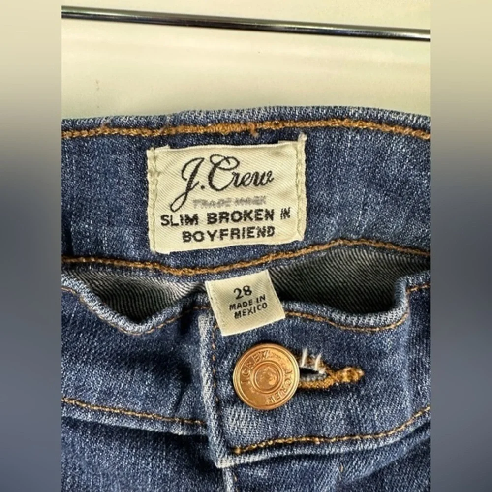 J Crew Slim Broken-in Boyfriend Jeans Size 28 Distressed K8462 Blue Size 28‎